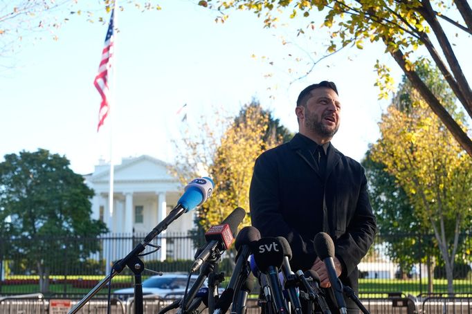 Ukrajinský prezident Volodymyr Zelenskyj po jednání s Donaldem Trumpem, 17. října 2025