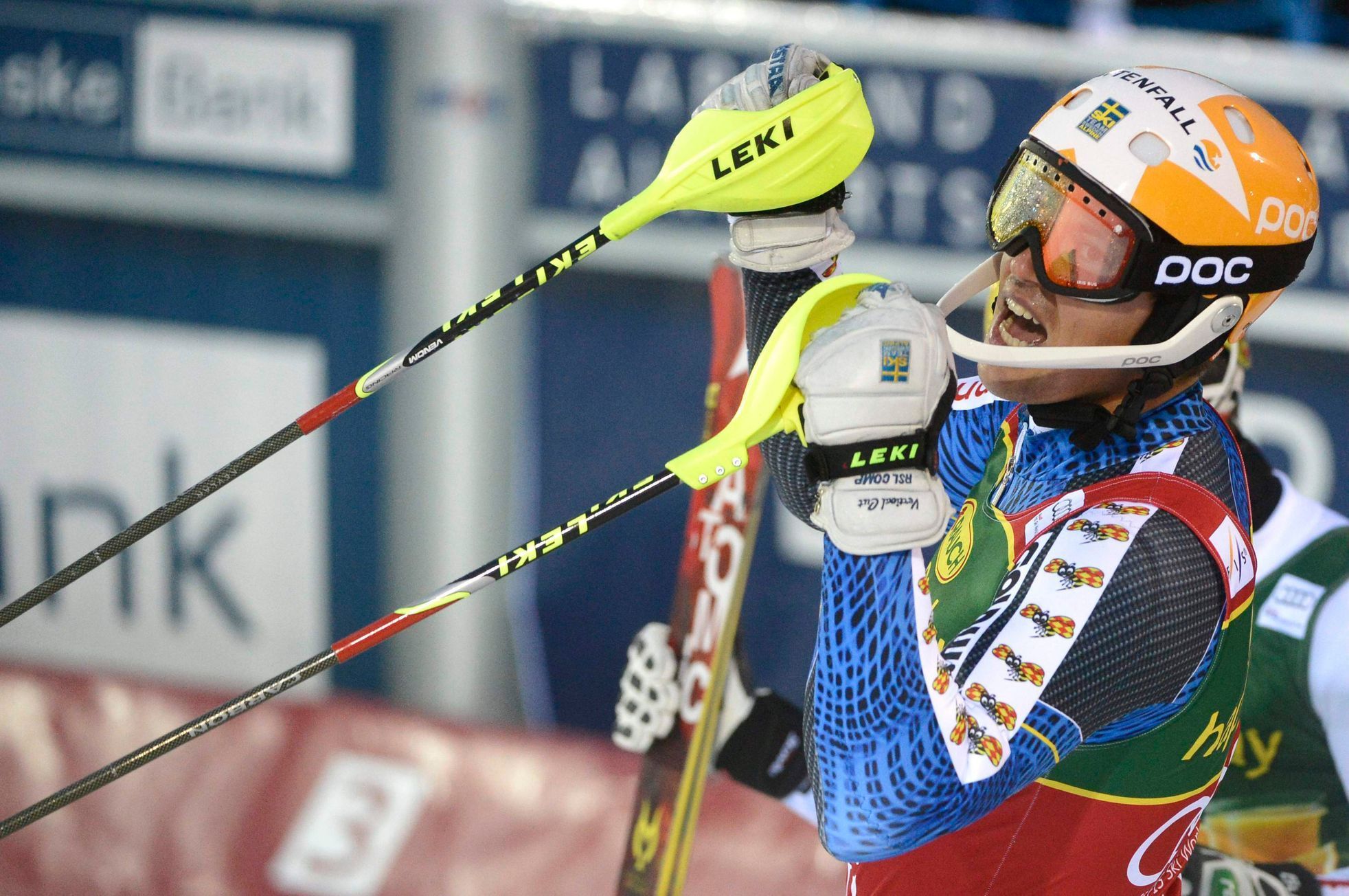 Švédský lyžař Andre Myhrer na Světového poháru ve finském Levi