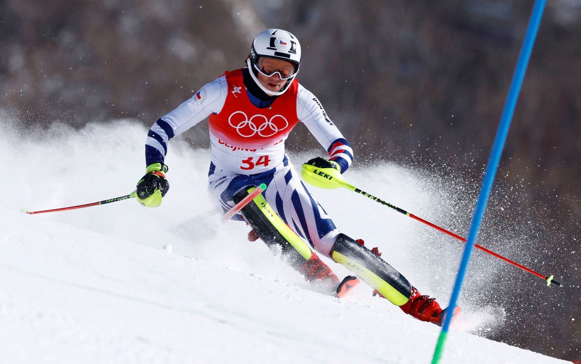 Jan Zabystřan v 1. kole olympijského slalomu