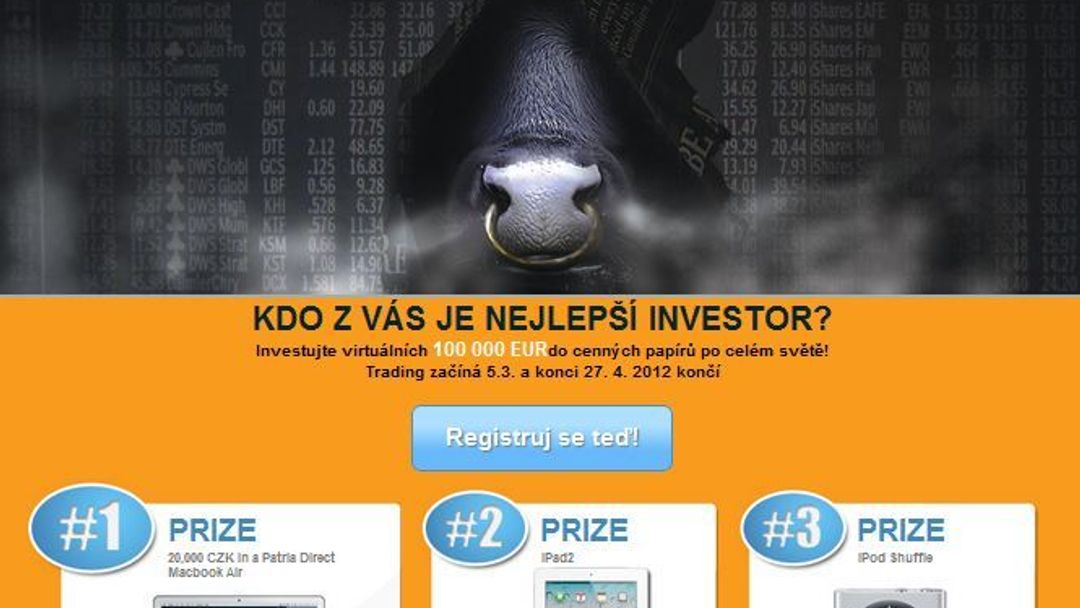 Jarní kolo Stock Market Challenge od 5. 3. 2012!  Otestuj svou investiční dovednost: Ve hře je 20 000,- Kč, MacBook Air, iPad 2 a iPod shuffle!