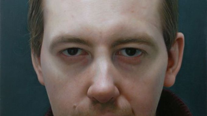 Jan Mikulka: Autoportrét, olej na plátně, 100x70cm, 2012