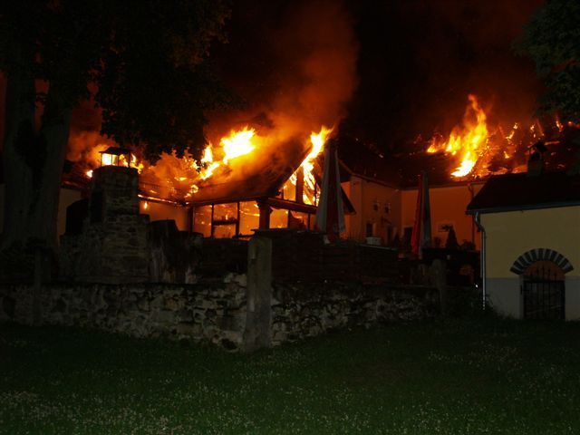 Požár penzionu na Jindřichohradecku