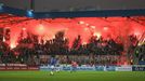 Fanoušci Slavie v zápase první ligy Plzeň - Slavia.