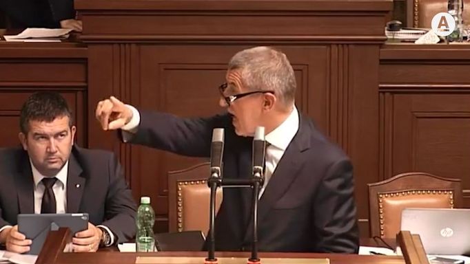 Andrej Babiš ve střetu s Miroslavem Kalouskem v Poslanecké sněmovně