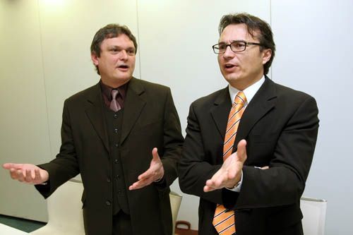 František Houdek (vlevo) a Lubor Matěj, představitelé Trade Fides