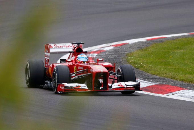 Ferrari Formula One driver Fernando Alonso of Spain takes a corner during the second practice session of the German F1 Grand Prix at the Nuerburgring circuit, July 5, 201