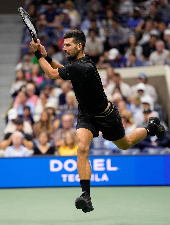Novak Djokovič v utkání 3. kola US Open 2025