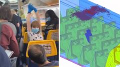 Záběry z letu společnosti Ryanair a animace amerických vědců.