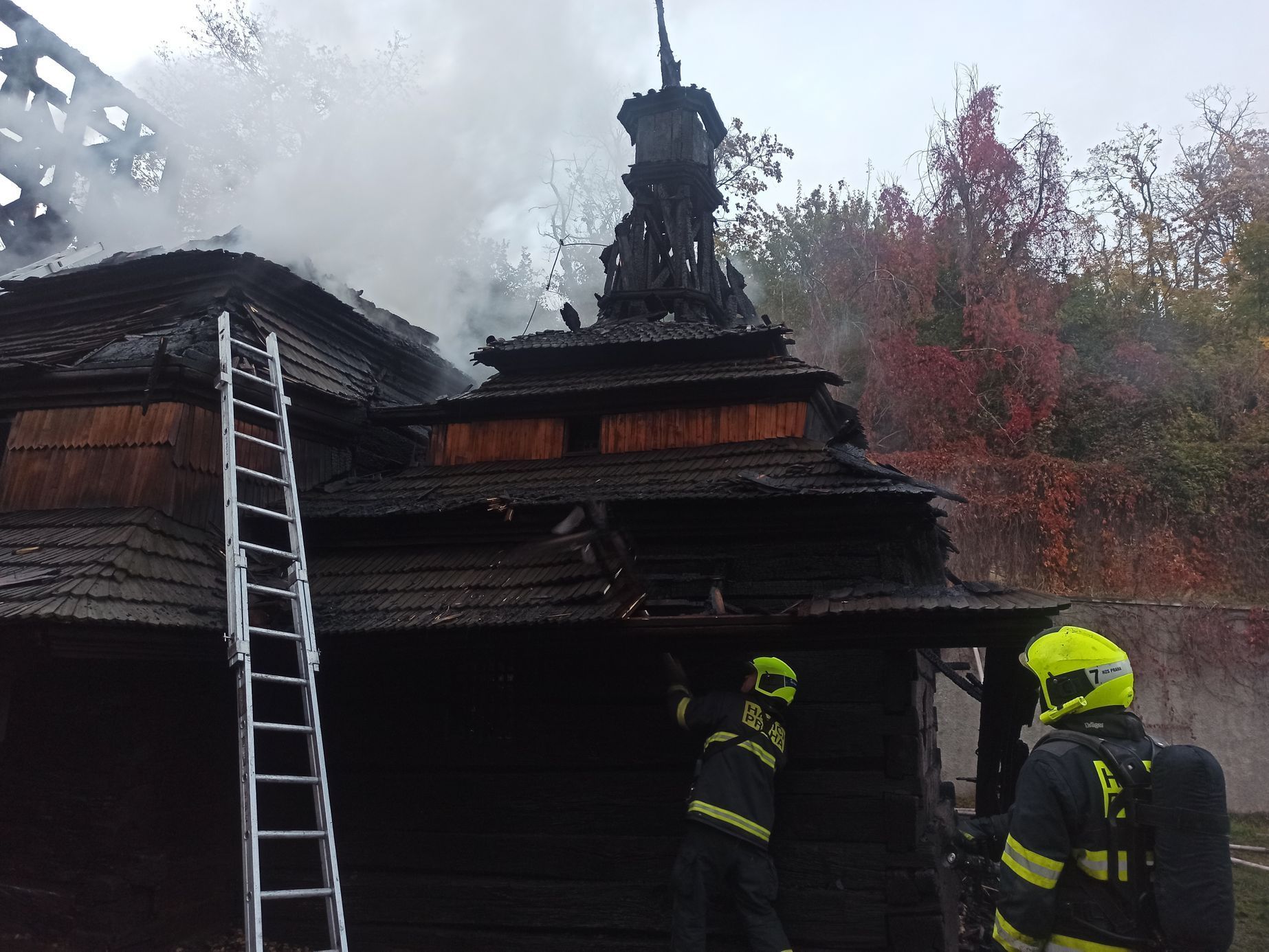 Kostel sv. Michaela - požár
