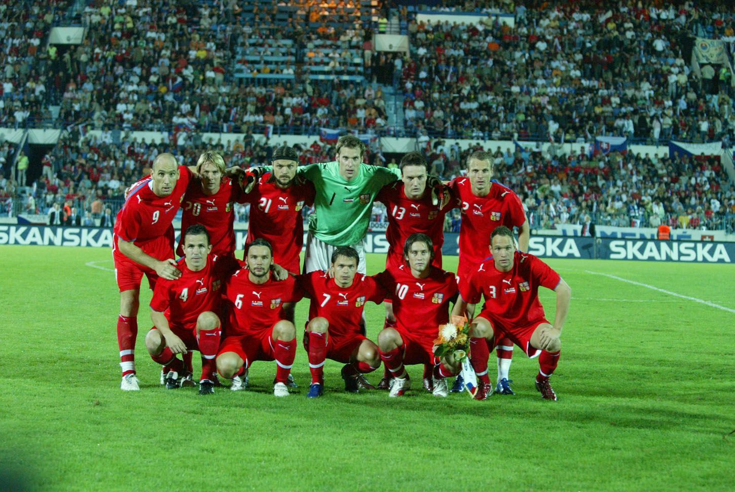 Čeští fotbalisté v utkání proti Slovensku