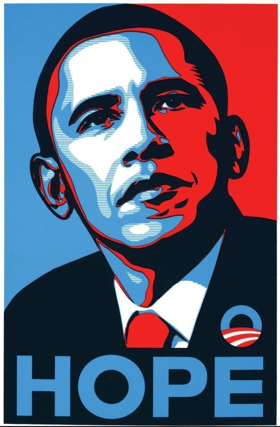 volby - usa - bílý dům - plakáty - propaganda - prezident - obama 2008