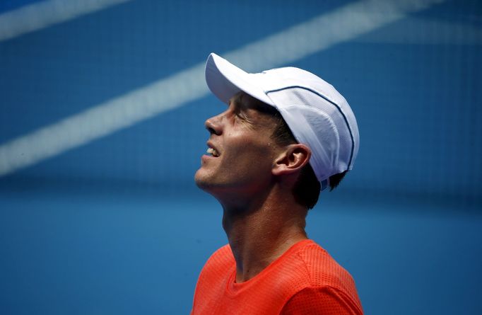 Tomáš Berdych při tréninku na Australian Open 2016