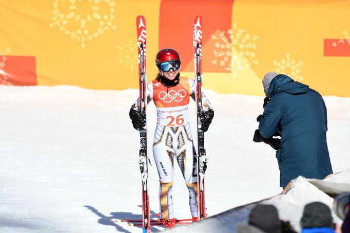 Poslední metry zlaté jízdy Ester Ledecké v super-G na ZOH 2018