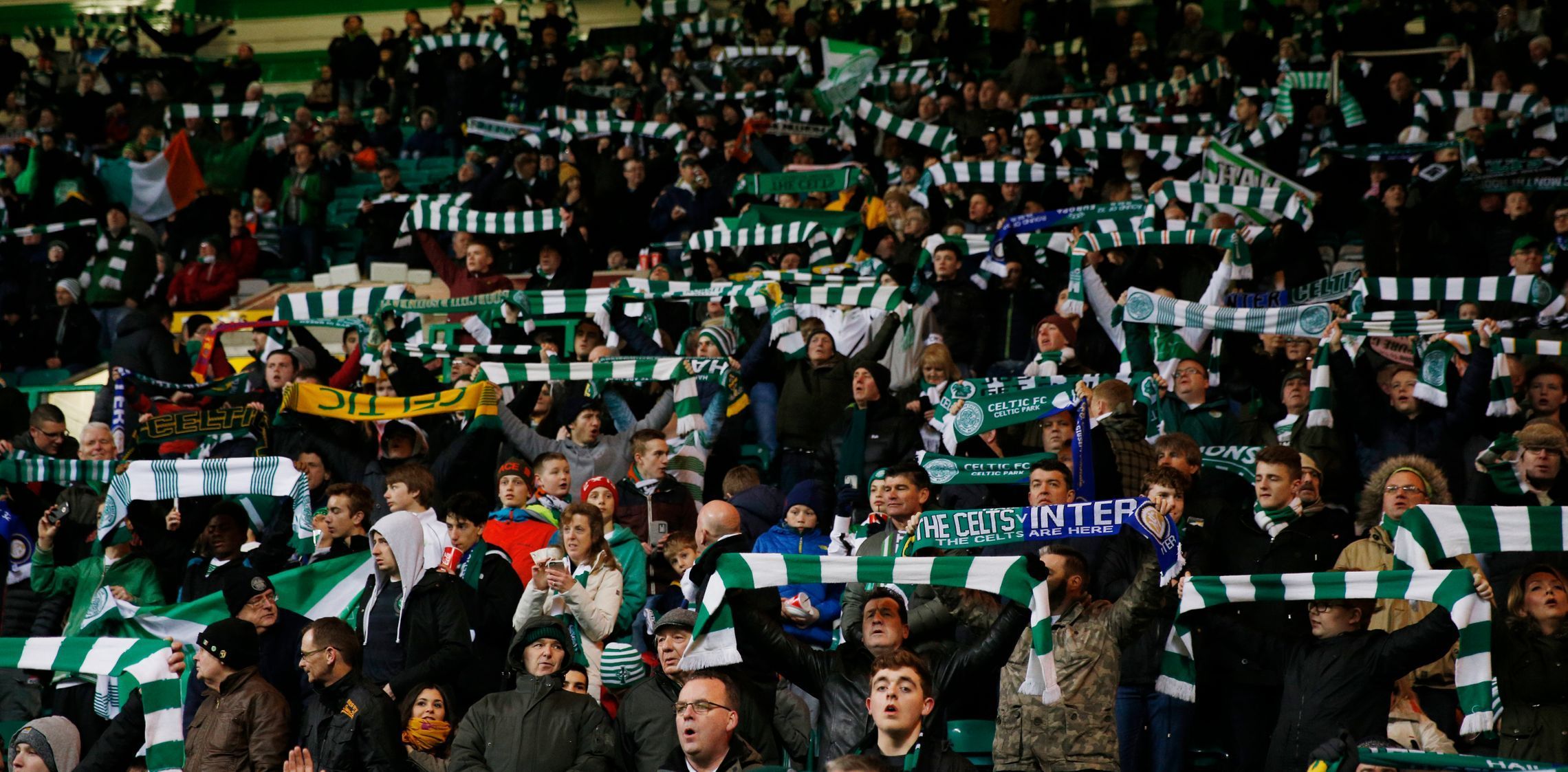 Fanoušci Celticu před zápasem