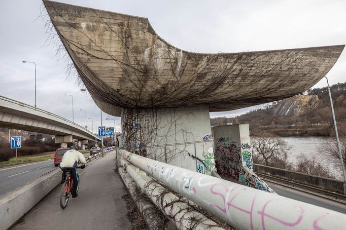 Barrandovský most - připravovaná oprava, prohlídka s primátorem Hřibem. Praha, 8. 2. 2022.