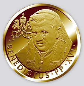 medaile na památku cesty Benedikta XVI.