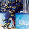 České hokejistky v zápase se Švédskem na olympiádě v Pekingu 2022