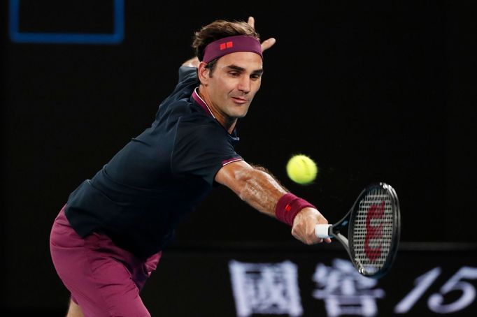 Tennis - Australian Open - Second Round - Melbourne Park, Melbourne, Australia - January 22, 2020. Switzerland's Roger Federer in action during the match against Serbia's