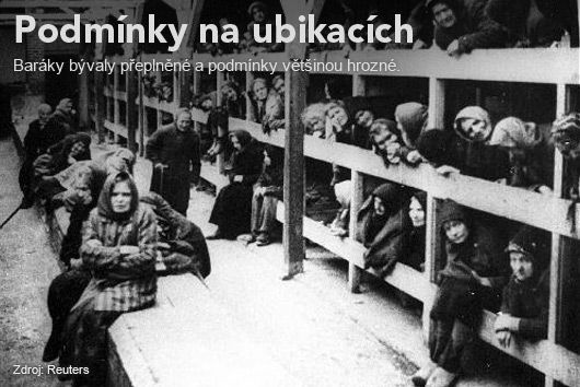 grafika - Osvětim - podmínky na ubikacích