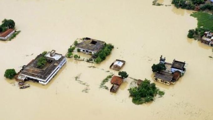 Záplavy v Indii. Snímek je ilustrační