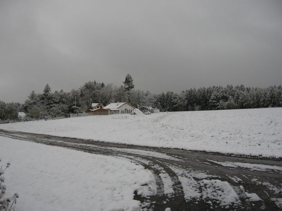 Podkrkonošský sníh v Huntířově