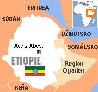Mapa - region Ogaden, Etiopie