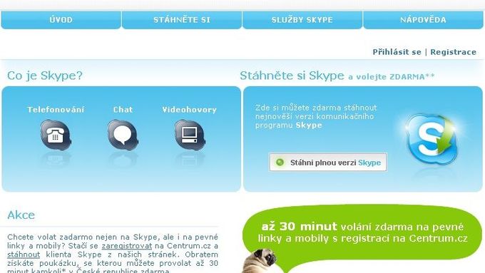 Centrum.cz navázalo spolupráci se Skypem a rozdává kredit zdarma. Mimo to se zakladatelé Skypu nechali slyšet, že chystají novou internetovou televizi. Více se dočtete v rubrice Technika.