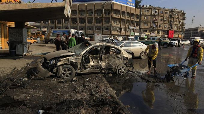 Po pumovém útoku v Bagdádu. Ilustrační foto.