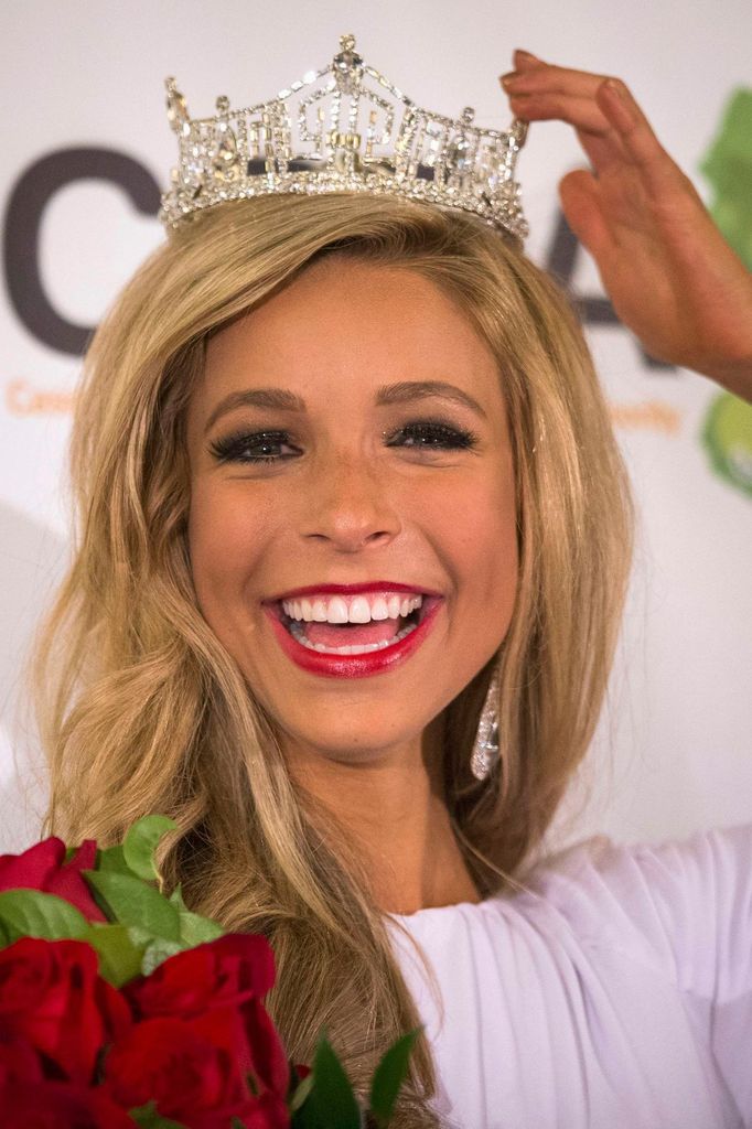 Miss New York Kira Kazantsev poses during a news conference after she was crowned 2015 Miss America in Atlantic City, New Jersey