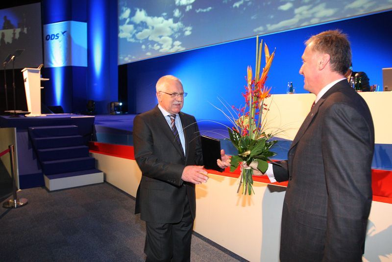 Kongres ODS: Václav Klaus a Mirek Topolánek