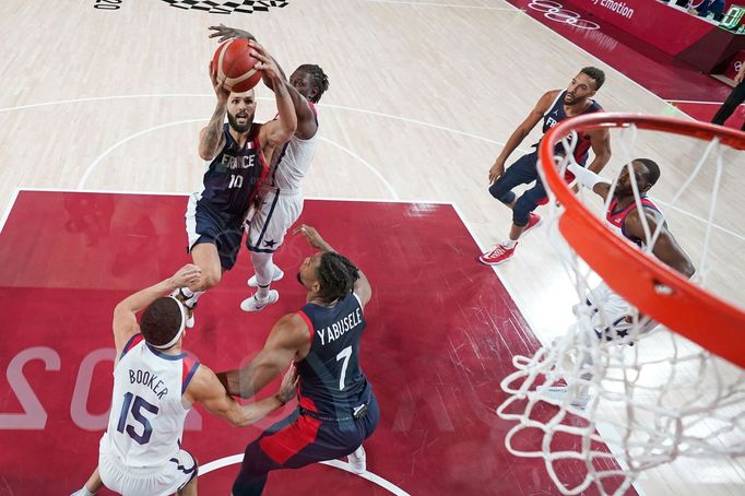 Finále basketbalu mužů na LOH 2020, Francie vs. USA.