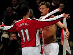 Arsenal slaví jediný gól do sítě Dynama Kyjev