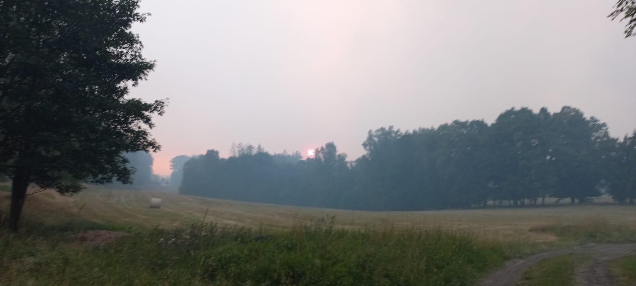 Kamenická Stráň, požár, České Švýcarsko, západ slunce