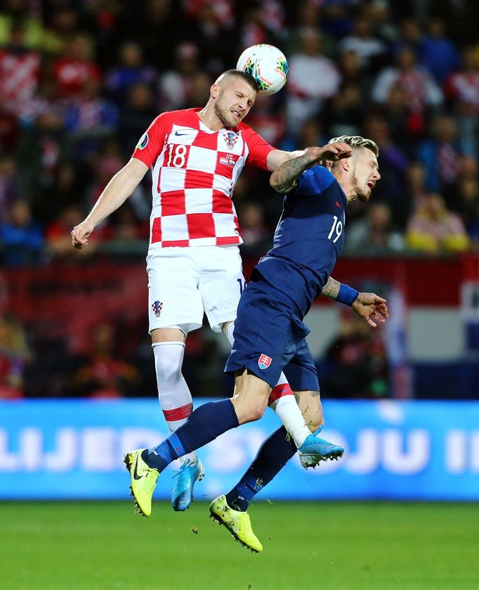 Soccer Football - Euro 2020 Qualifier - Group E - Croatia v Slovakia - HNK Rijeka Stadium, Rijeka, Croatia - November 16, 2019  Croatia's Ante Rebic in action with Slovak