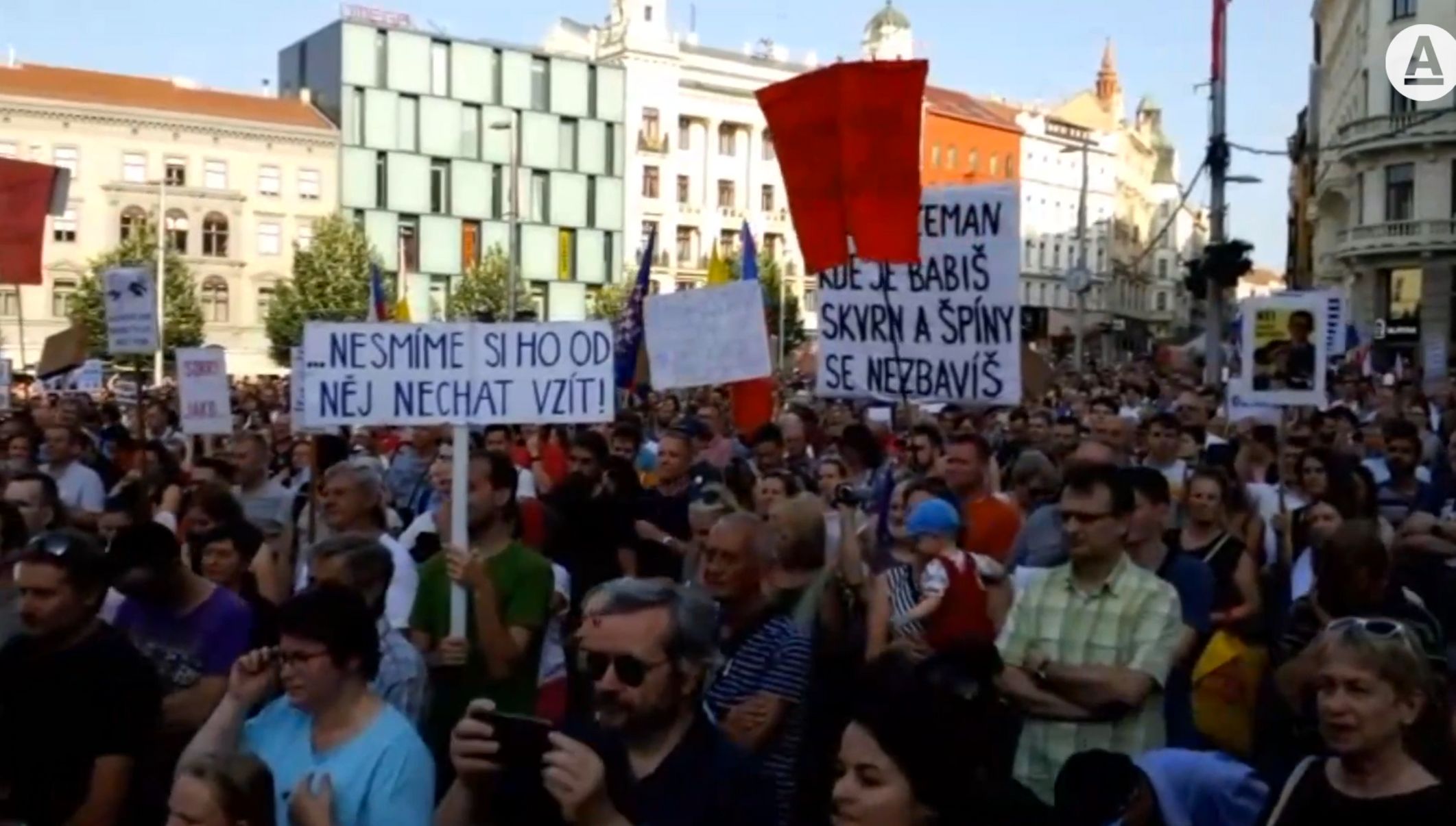 Protest proti premiérovi Andreji Babišovi v Brně.