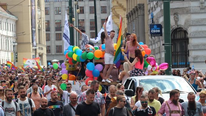 Pochod Prague Pride Prahou.