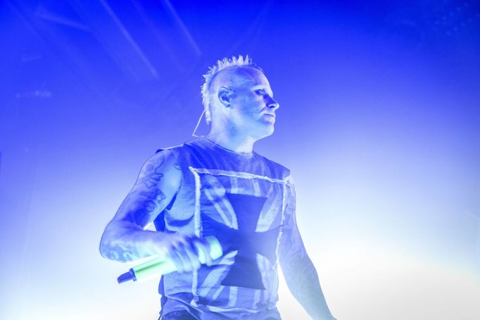 Na snímku z koncertu The Prodigy v Mnichově je zpěvák Keith Flint.