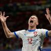 Lukáš Provod slaví gól v zápase Eura 2024 Portugalsko - Česko