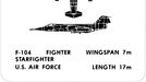 Letoun Lockheed F-104S Starfighter na grafickém schématu sloužícím k výcviku svého personálu v rozpoznávání přátelských a nepřátelských letadel. Rok 1977