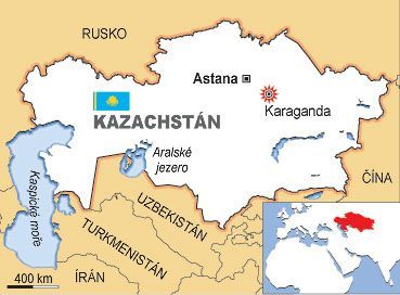 Mapa Kazachstán - Karaganda