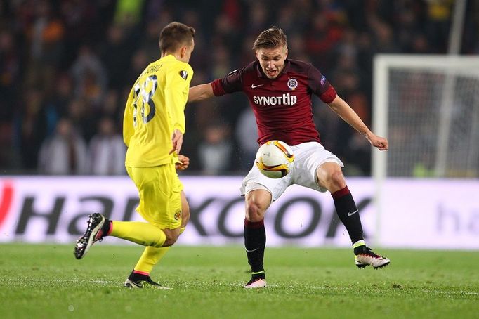 Čtvrtfinále Evropské ligy Sparta vs. Villarreal (Denis Suárez a Martin Frýdek)