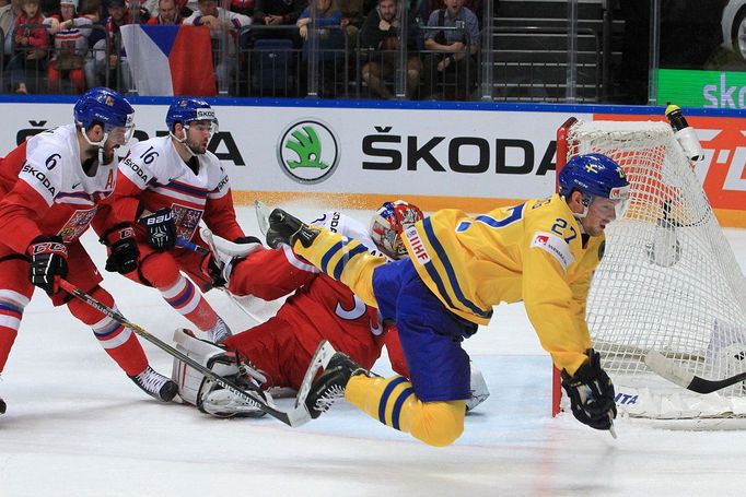 MS 2016, Česko-Švédsko: Martin Lundberg dává gól na 2:0