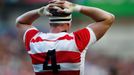 Rugby Union - South Africa v Japan - IRB Rugby World Cup 2015 Pool B - Brighton Community Stadium, Brighton, England - 19/9/15 Japan's Luke Thompson looks dejected Reuter