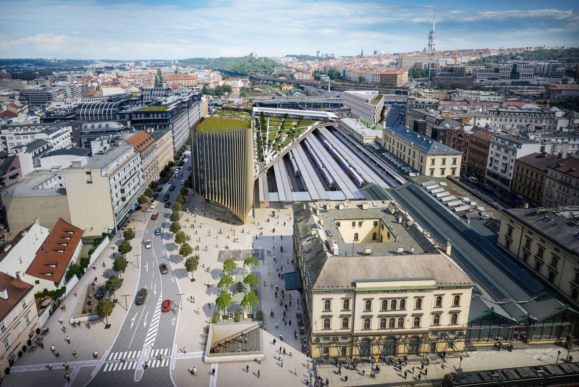 Penta-projekt nové čtvrti na Masarykově nádraží