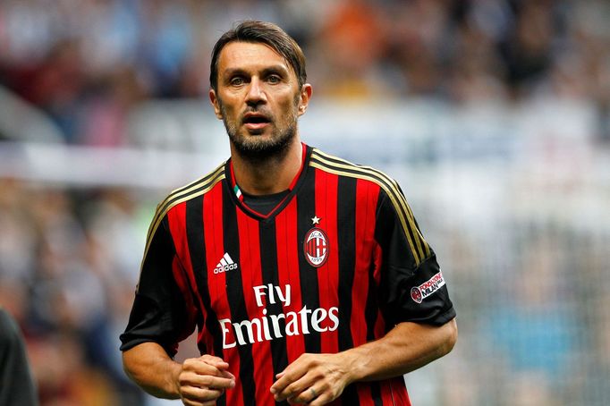 FILE PHOTO: Football - Newcastle United Legends v AC Milan Legends - Steve Harper 20 Years Charity Match - St James' Park - 13/14 - 11/9/13   Paolo Maldini - AC Milan Leg