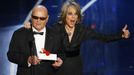 Jack Nicholson a Diane Keatonová na udílení Oscarů.