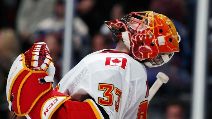 David Rittich v dresu Calgary Flames.