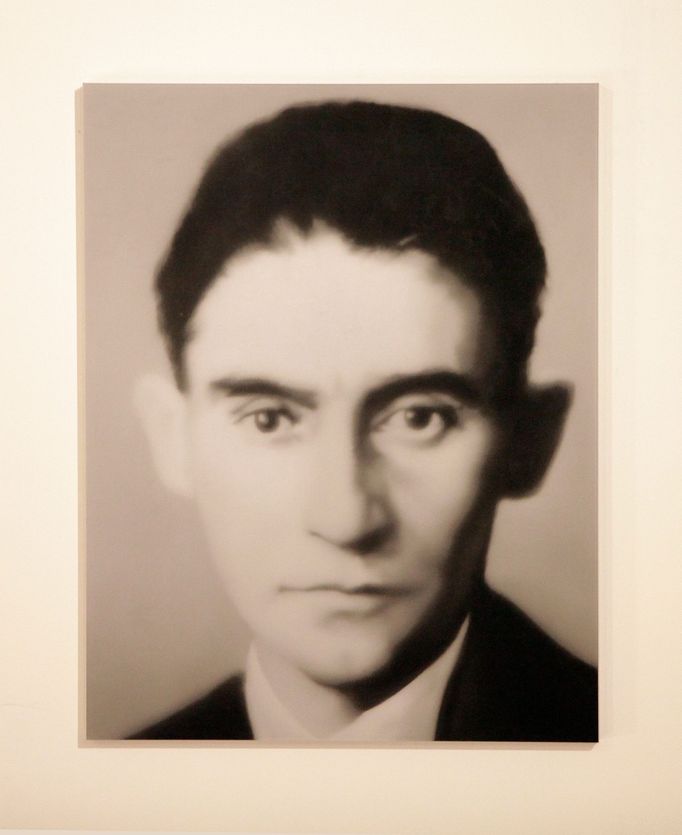 Gerhard Richter: Franz Kafka, z cyklu 48 osobností, 1971 až 1972, olej na plátně, 70 cm x 55 cm.