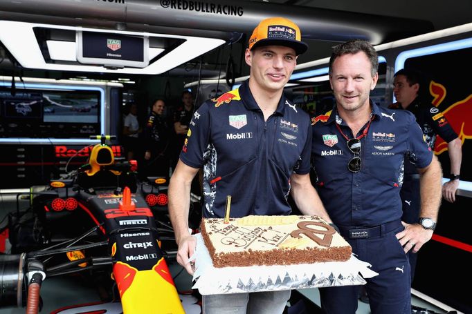 F1, Malajsie 2017: Max Verstappen a Christian Horner, Red Bull