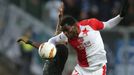 fotbal, Fortuna:Liga 2018/2019, Slavia - Baník Ostrava, Dame Diop a Michel Ngadeu